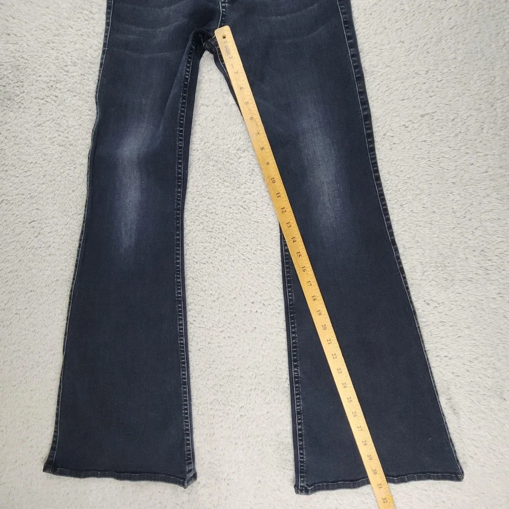 Fidelity Jeans Womens 27x32 Blue Saffron High Rise Skinny Flare Made USA Denim - Picture 12 of 16